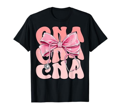 CNA Week Day for Women Pink Coquette Bow Cute Stethoskop T-Shirt CNA Week Day for Women Pink Coquette Bow Cute Stethoskop T-Shirt von Groovy Coquette CNA for Cute and Funny Nurses