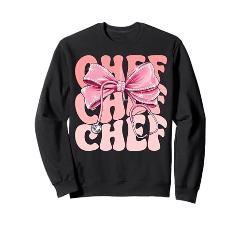 Chefwochentag für Frauen, rosa Kokette mit Schleife, niedliches Stethoskop Sweatshirt Chefwochentag für Frauen, rosa Kokette mit Schleife, niedliches Stethoskop Sweatshirt von Groovy Coquette Chef for Cute and Funny Nurses