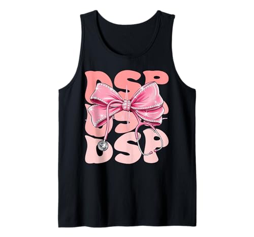 DSP Week Day for Women Pink Coquette Bow Cute Stethoskop Tank Top DSP Week Day for Women Pink Coquette Bow Cute Stethoskop Tank Top von Groovy Coquette DSP for Cute and Funny Nurses