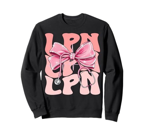 LPN Week Day Stethoskop für Damen, niedliches Kokettenschleifen-Stethoskop, Rosa Sweatshirt LPN Week Day Stethoskop für Damen, niedliches Kokettenschleifen-Stethoskop, Rosa Sweatshirt von Groovy Coquette LPN for Cute and Funny Nurses
