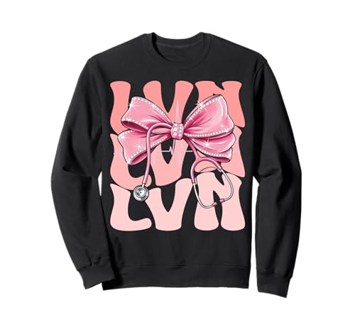 LVN Week Day Stethoskop für Damen, niedliches Kokettenschleifen-Stethoskop, Rosa Sweatshirt von Groovy Coquette LVN for Cute and Funny Nurses
