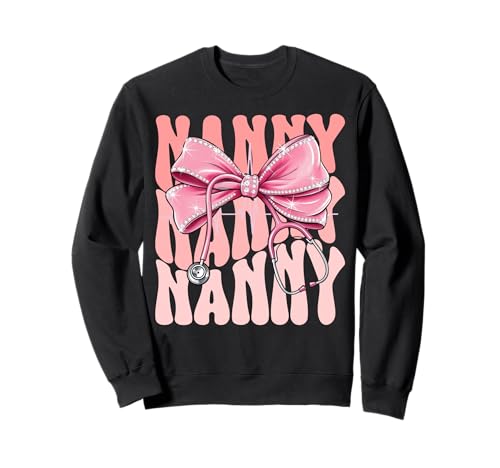 Nanny Week Day for Women Pink Coquette Bow Cute Stethoskop Sweatshirt Nanny Week Day for Women Pink Coquette Bow Cute Stethoskop Sweatshirt von Groovy Coquette Nanny for Cute and Funny Nurses