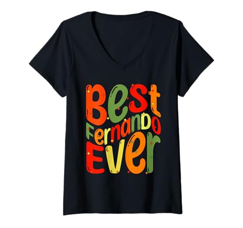Damen Best Fernando Ever. My Name, His Name is Fernando T-Shirt mit V-Ausschnitt Damen Best Fernando Ever. My Name, His Name is Fernando T-Shirt mit V-Ausschnitt von Groovy Fernando