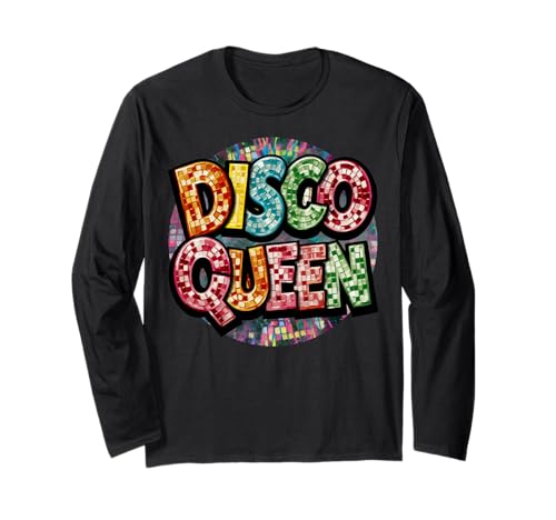 Disco Queen Party Retro 70er Jahre Dance Night Fever Damen Party Langarmshirt Disco Queen Party Retro 70er Jahre Dance Night Fever Damen Party Langarmshirt von Groovy Gal Boutique Queen of the dance Floor