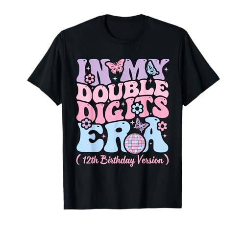 Kinder in meiner zweistelligen Ära, es ist Mein 12. Geburtstag, Mädchen T-Shirt von Groovy In My Double Digits Era Kids Retro Gifts