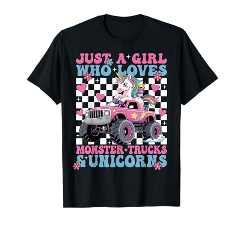 Nur EIN Mädchen, das Monster Trucks und Unicorns Girls liebt T-Shirt Nur EIN Mädchen, das Monster Trucks und Unicorns Girls liebt T-Shirt von Groovy Just a Girl Who Loves Monster Trucks