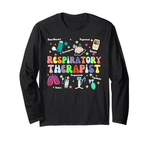 Groovy Atemtherapeutin Kunst für Männer Frauen Therapie Langarmshirt von Groovy Respiratory Therapist Gift