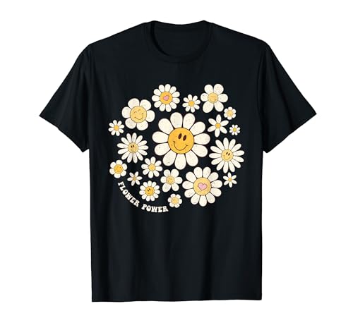 Flower Power Süßes Lächeln, Gesichtsblume, Happy Face, Blumen, Mädchen T-Shirt Flower Power Süßes Lächeln, Gesichtsblume, Happy Face, Blumen, Mädchen T-Shirt von Groovy Retro 70s Peace Hippie Fun Love Smile Shirt