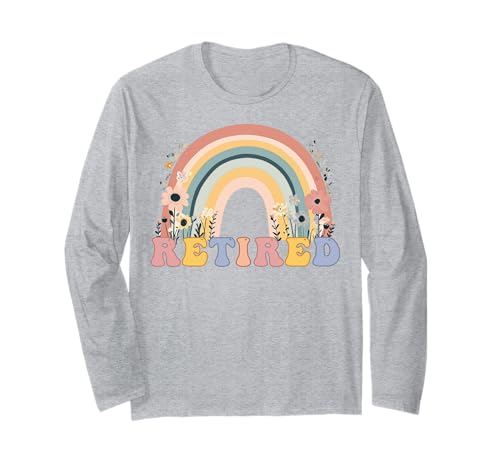 Rainbow Cute Groovy Ruhestand im Ruhestand für sie #25L54 Langarmshirt von Groovy Retro Retirement Apparel for Her