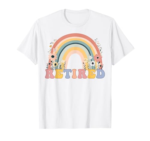 Rainbow Cute Groovy Ruhestand im Ruhestand für sie #25L54 T-Shirt von Groovy Retro Retirement Apparel for Her