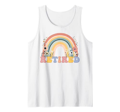 Rainbow Cute Groovy Ruhestand im Ruhestand für sie #25L54 Tank Top von Groovy Retro Retirement Apparel for Her