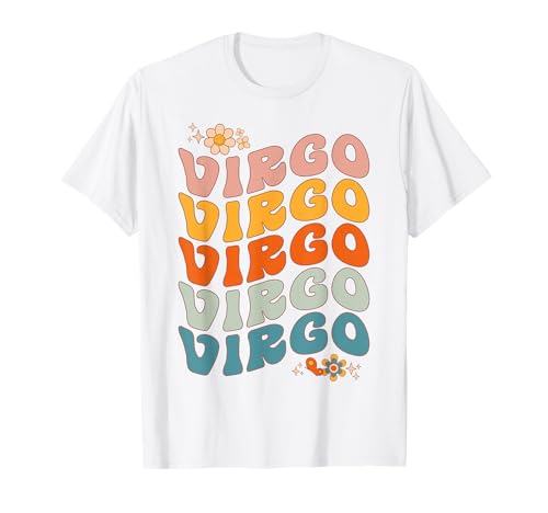 Jungfrau Groovy Retro Frauen Mädchen Geburtstag Sternzeichen T-Shirt Jungfrau Groovy Retro Frauen Mädchen Geburtstag Sternzeichen T-Shirt von Groovy Retro Women Girls Birthday Zodiac Sign