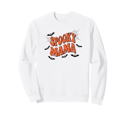 Spooky Mama Halloween Mom Ghost Costume Retro Groovy Sweatshirt von Groovy Spooky Halloween Everywhere