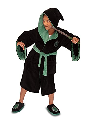 Harry Potter - Robe - Slytherin Kids Poly Fleece Black/Green Medium /Merch von Groovy