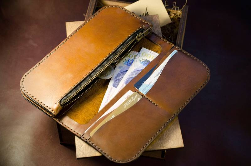 Handgefertigte Leder Biker Geldbörse, Lange Trucker Personalisiertes Geschenk von Groshworkshop