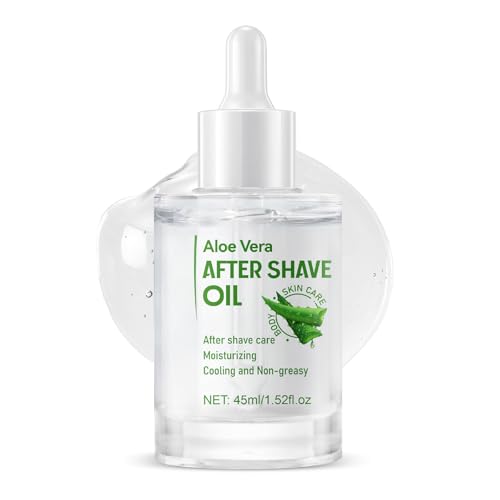 Aloe Vera After Shave Öl für Frauen und Männer, beruhigende und feuchtigkeitsspendende Pflege zur Vorbeugung von eingewachsenen Haaren für glatte, reizfreie Haut zur täglichen Anwendung 45ml Aloe Vera After Shave Öl für Frauen und Männer, beruhigende und feuchtigkeitsspendende Pflege zur Vorbeugung von eingewachsenen Haaren für glatte, reizfreie Haut zur täglichen Anwendung 45ml von Grospe