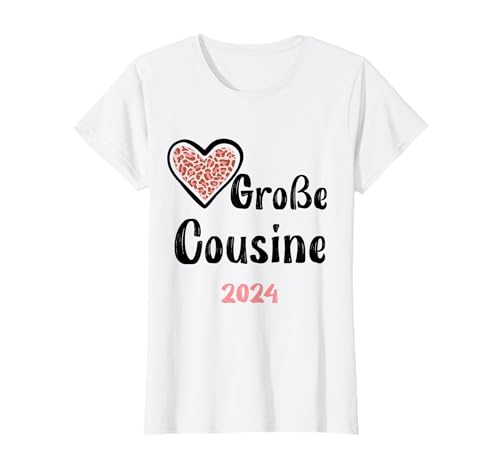 Große Cousine 2024 Baby Geburt Schwangerschaft Herz T-Shirt Große Cousine 2024 Baby Geburt Schwangerschaft Herz T-Shirt von Große Cousine 2024 Outfits & Geschenke
