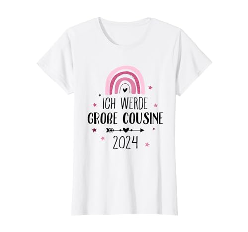 Ich werde große Cousine 2024 Stern Regenbogen Süß Mädchen T-Shirt Ich werde große Cousine 2024 Stern Regenbogen Süß Mädchen T-Shirt von Große Cousine 2024 Schwangerschaftsverkündung