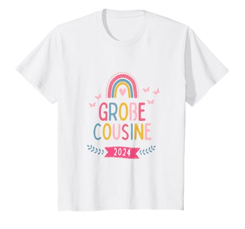 Kinder Ich werde große Cousine 2024 Regenbogen Süß Mädchen T-Shirt Kinder Ich werde große Cousine 2024 Regenbogen Süß Mädchen T-Shirt von Große Cousine 2024 Schwangerschaftsverkündung