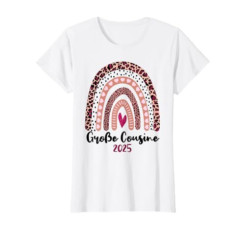Große Cousine 2025 Baby Geburt Schwangerschaft Regenbogen T-Shirt von Große Cousine 2025 Outfits & Geschenke