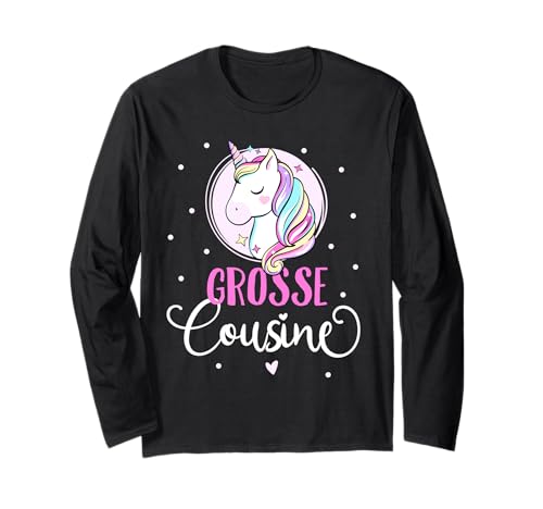 Big Cousin Ich werde große Cousine 2025 Einhorn Mädchen Langarmshirt von Große Cousine 2025 Schwangerschaft Verkündung
