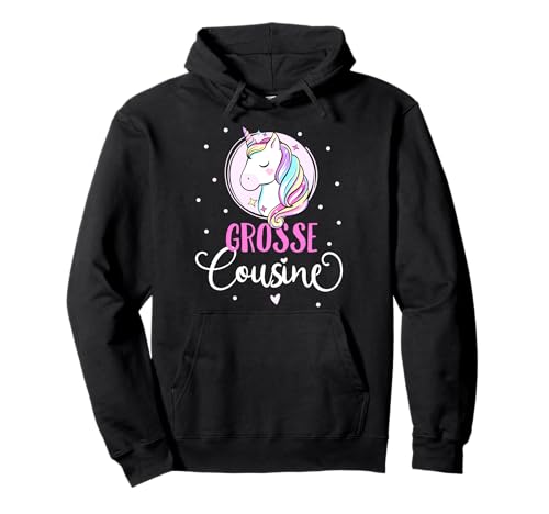 Big Cousin Ich werde große Cousine 2025 Einhorn Mädchen Pullover Hoodie von Große Cousine 2025 Schwangerschaft Verkündung