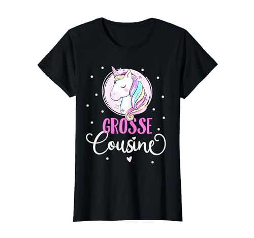 Big Cousin Ich werde große Cousine 2025 Einhorn Mädchen T-Shirt von Große Cousine 2025 Schwangerschaft Verkündung
