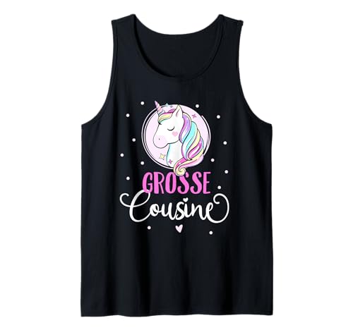 Big Cousin Ich werde große Cousine 2025 Einhorn Mädchen Tank Top von Große Cousine 2025 Schwangerschaft Verkündung