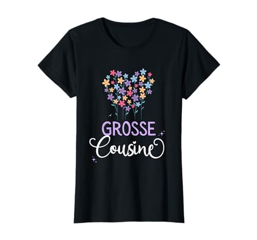 Ich werde große Cousine 2025 Blumen Mädchen Große Cousine T-Shirt von Große Cousine 2025 Schwangerschaft Verkündung