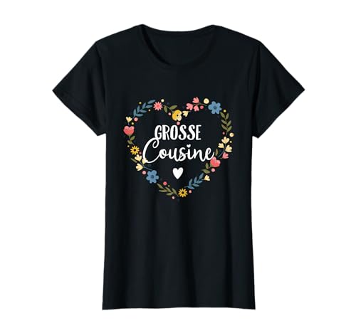 Ich werde große Cousin 2025 Blumenkranz Mädchen Cousin T-Shirt von Große Cousine 2025 Schwangerschaft Verkündung