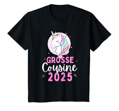 Ich werde große Cousine 2025 Einhorn Mädchen Cousine T-Shirt von Große Cousine 2025 Schwangerschaft Verkündung