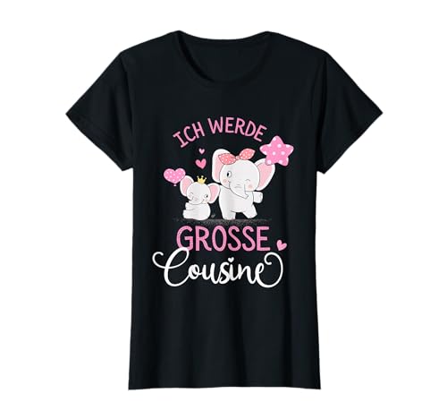 Big Cousin Ich werde große Cousine 2025 Elefant Mädchen T-Shirt von Große Cousine 2025 Schwangerschaftsverkündung