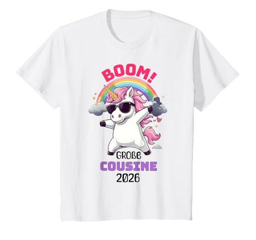 Kinder Große Cousine 2026 Ankündigung Schwangerschaft Einhorn T-Shirt Kinder Große Cousine 2026 Ankündigung Schwangerschaft Einhorn T-Shirt von Große Cousine 2026 Geschenke Geburt & Babyparty