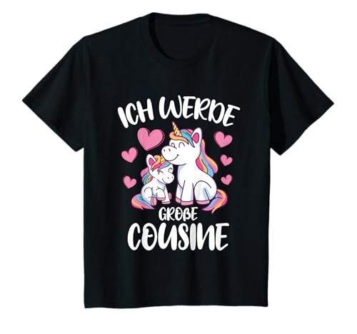 Kinder Bald Cousine Baby Einhörner - Ich werde große Cousine 2024 T-Shirt von Große Cousine Geschenk & Outfit für Cousinen