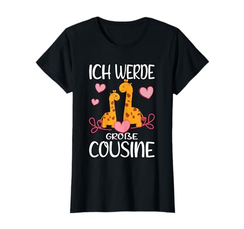 Kinder Bald Cousine Baby Giraffen - Ich werde große Cousine 2024 T-Shirt von Große Cousine Geschenk & Outfit für Cousinen