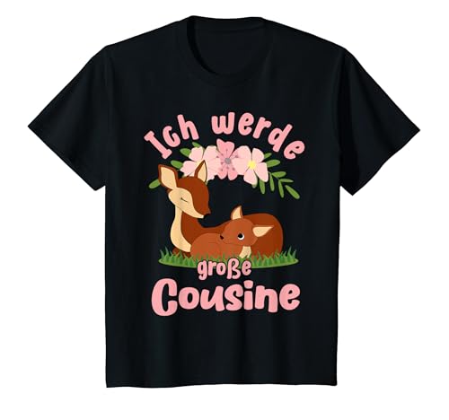 Kinder Bald Cousine Baby Rehkitz Ich werde große Cousine 2024 T-Shirt von Große Cousine Geschenk & Outfit für Cousinen