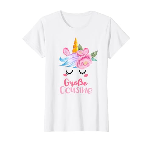 Großer Cousine Geschenk Ankündigung Baby Geburt Einhorn T-Shirt Großer Cousine Geschenk Ankündigung Baby Geburt Einhorn T-Shirt von Große Cousine Geschenke Geburt & Babyparty