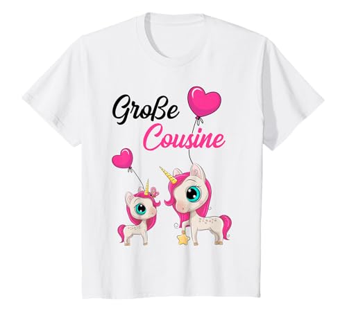 Große Cousine 2025 Einhorn Unicorn Mädchen T-Shirt von Große Cousine Geschenke