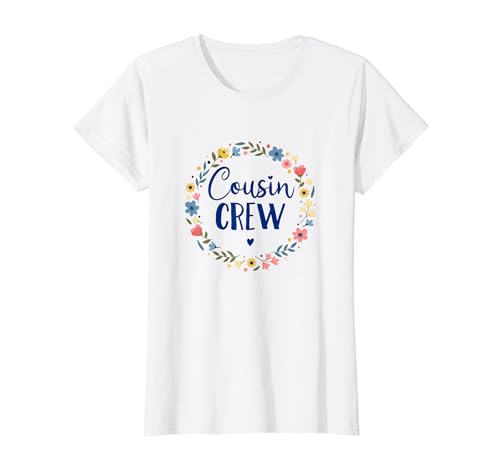 Cousin Crew Cousin Gang 2025 Blumenkranz Cousinen Mädchen T-Shirt Cousin Crew Cousin Gang 2025 Blumenkranz Cousinen Mädchen T-Shirt von Große Cousine Kleine Cousine Cousinen Outfits