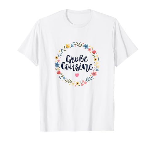 Ich werde große Cousine 2024 Blumen Herz Mädchen T-Shirt Ich werde große Cousine 2024 Blumen Herz Mädchen T-Shirt von Große Cousine Verkündung Outfit