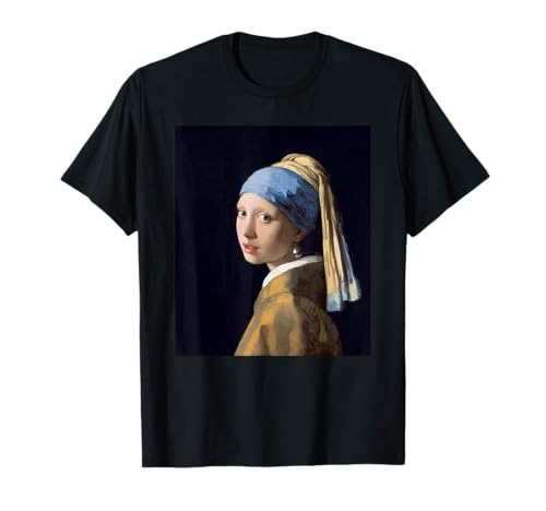 Das Mädchen mit dem Perlenohrring Kunstmalerei Meisterwerk T-Shirt Das Mädchen mit dem Perlenohrring Kunstmalerei Meisterwerk T-Shirt von Great Art Paintings Apparel Designs