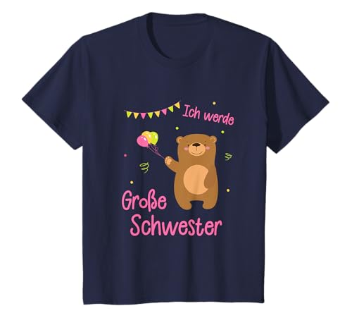 Kinder Ich werde große Schwester 2024 Bär Loading Mädchen Süß T-Shirt von Große Schwester 2024 Schwangerschaftsverkündung