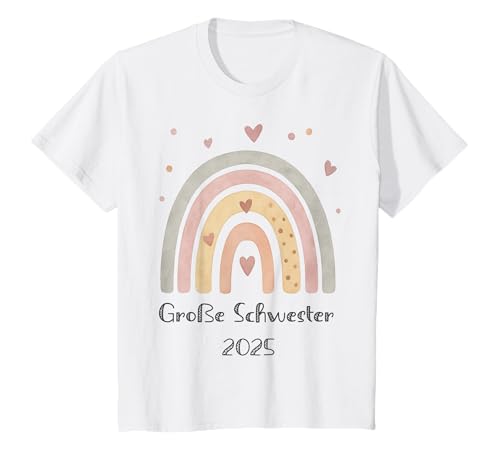 Kinder Große Schwester 2025 Regenbogen Herz Motiv T-Shirt Kinder Große Schwester 2025 Regenbogen Herz Motiv T-Shirt von Große Schwester 2025 Geschenkideen