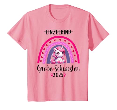 Kinder Große Schwester 2025 Einzelkind Große Schwester Einhorn T-Shirt Kinder Große Schwester 2025 Einzelkind Große Schwester Einhorn T-Shirt von Große Schwester 2025 Schwangerschaft Verkünden