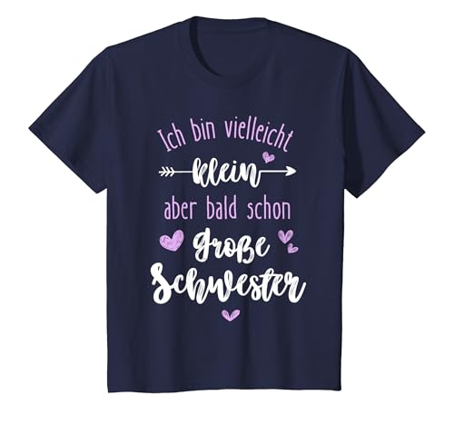 Kinder Ich bin vielleicht klein aber große Schwester 2025 Mädchen T-Shirt von Große Schwester 2025 Schwangerschaft Verkündung