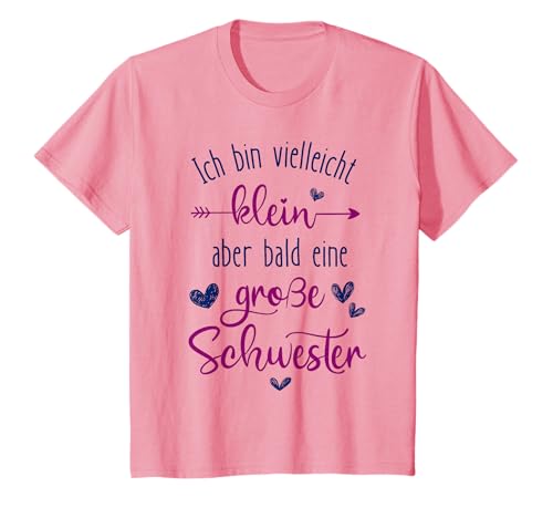 Kinder ich bin vielleicht klein aber bald eine große Schwester 2025 T-Shirt von Große Schwester 2025 Schwangerschaft Verkündung