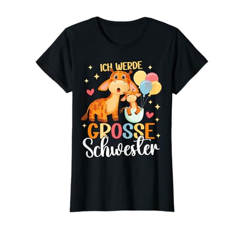 Ich werde große Schwester 2025 Giraffe Luftballons Mädchen T-Shirt Ich werde große Schwester 2025 Giraffe Luftballons Mädchen T-Shirt von Große Schwester 2025 Schwangerschafts Verkündung