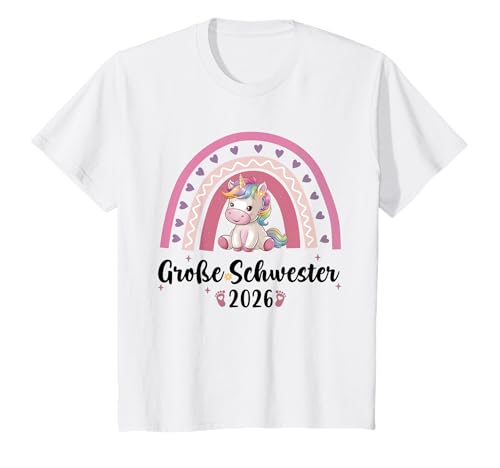 Kinder Große Schwester 2026 Schwangerschaft Verkünden T-Shirt von Große Schwester 2026 Geschenk Gebu