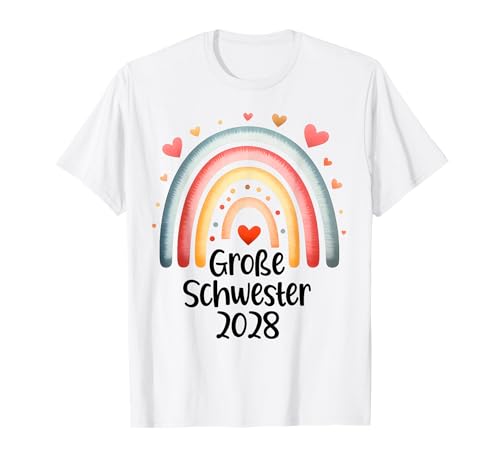 Große Schwester 2028 Regenbogen Herz Motiv Kinder Mädchen T-Shirt Große Schwester 2028 Regenbogen Herz Motiv Kinder Mädchen T-Shirt von Große Schwester 2028 Geschenkideen