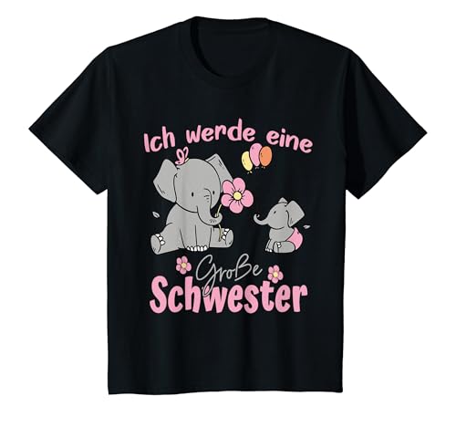 Kinder Ich werde Große Schwester Elefanten Design für Mädchen T-Shirt von Große Schwester Fashion